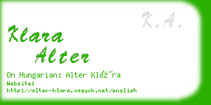 klara alter business card